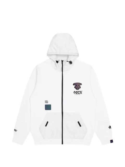 AAPE BY *A BATHING APE® logo-print hooded jacket White AAPSWM3882XXJ