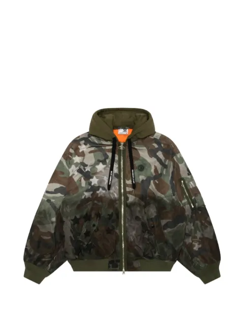 AAPE BY *A BATHING APE® camouflage-print hooded bomber jacket Green AAPJKM7748XAP