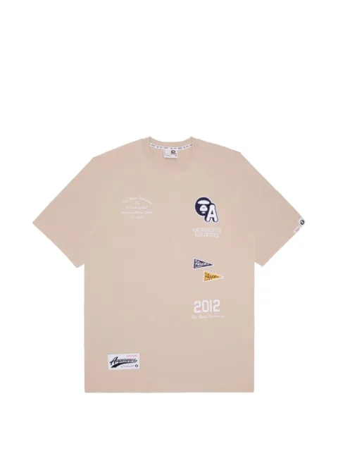AAPE BY *A BATHING APE® Moonface embroidered T-shirt Neutrals AAPTEM1396XXL