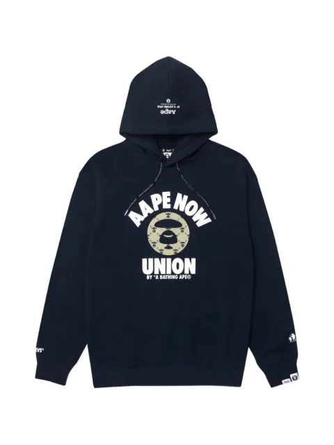 AAPE BY *A BATHING APE® logo-print hoodie Blue AAPSWMA328XXL