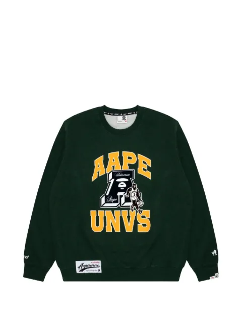 AAPE BY *A BATHING APE® Moonface graphic-print sweatshirt Green AAPSWMA352XAL
