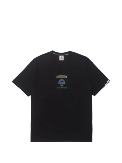 AAPE BY *A BATHING APE® Moonface hologram-print T-shirt Black AAPTEM1281XXK