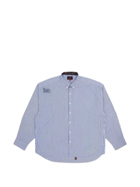AAPE BY *A BATHING APE® stripe-print logo-embroidered shirt Blue AAPSTM8355XAF