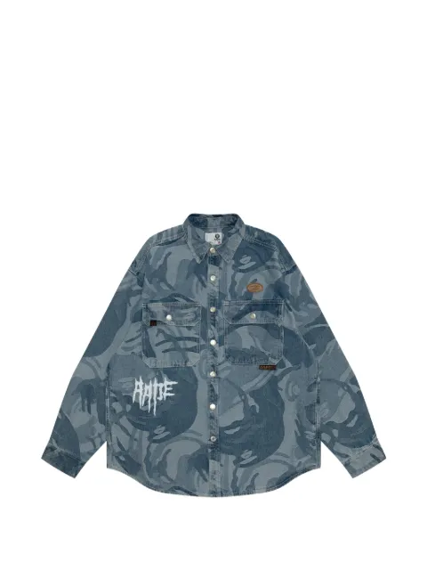 AAPE BY *A BATHING APE® Moonface camo-print shirt Blue AAPSTM8500XXN
