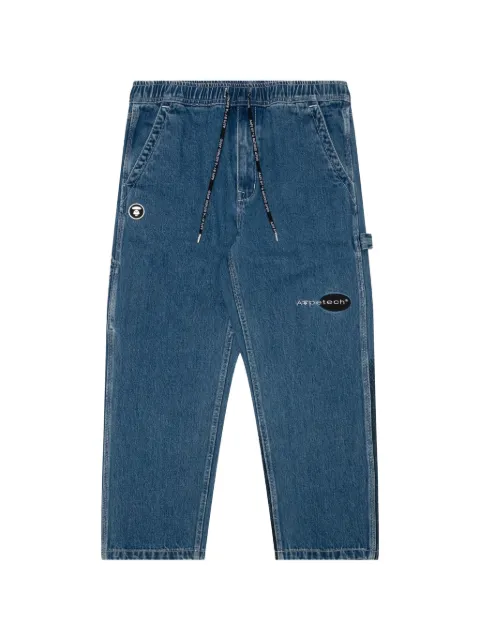 AAPE BY *A BATHING APE® Moonface drawstring carpenter trousers Blue AAPPTM6918XAJ