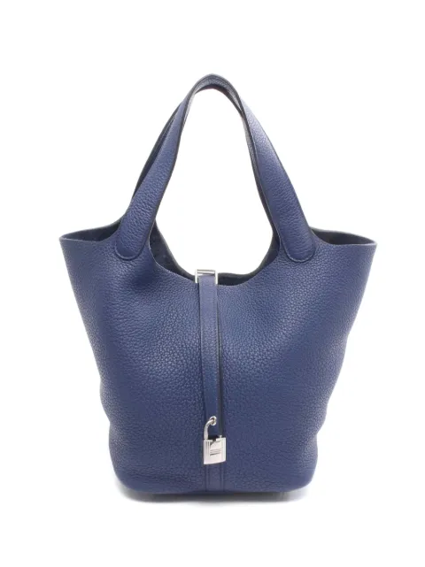 Hermès Pre-Owned 2019 Clemence Picotin Lock 22 handbag Blue H0QSDK512W9SA4H1