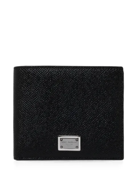 Dolce & Gabbana calfskin bifold wallet with logo tag Black BP1321AG219