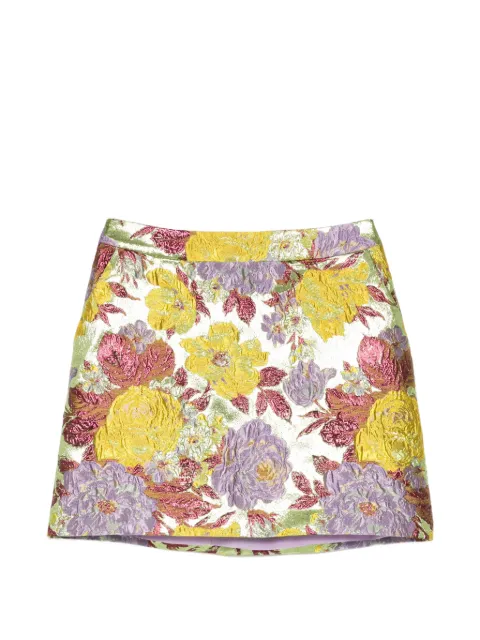 Elie Saab floral-brocade A-line skirt Green SK339N02