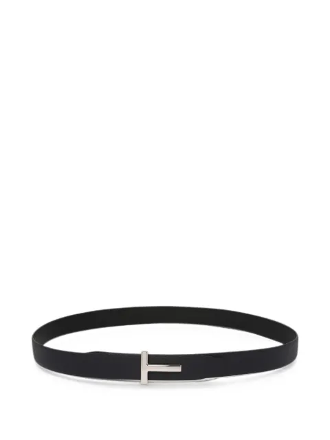 TOM FORD T-buckle grained leather belt Blue TB224LCL236S