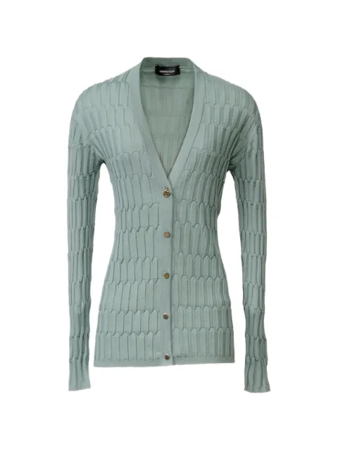 Fabiana Filippi ribbed-knit V-neck cardigan Green MAD216F011N9076175