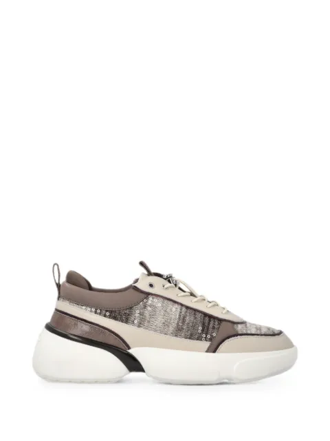 PINKO sequin-embellished panelled sneakers Neutrals SS0191P128