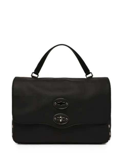 Zanellato small Postina stud-embellished leather tote bag Black 068010S1910000Z0001