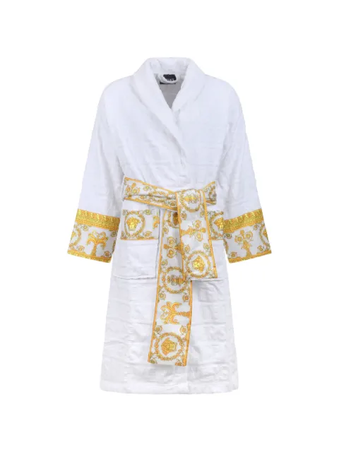 Versace Home I Love Baroque logo-jacquard bathrobe White ZACJ00008ZCOSP052Z4001