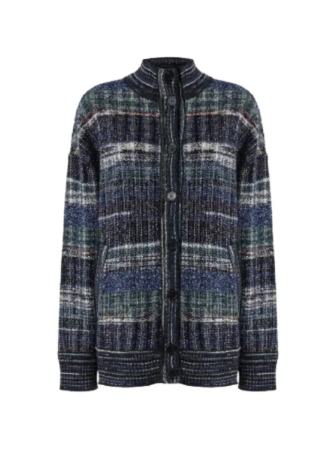 Missoni oversized wool-blend check cardigan Blue DS26WM05BC006I