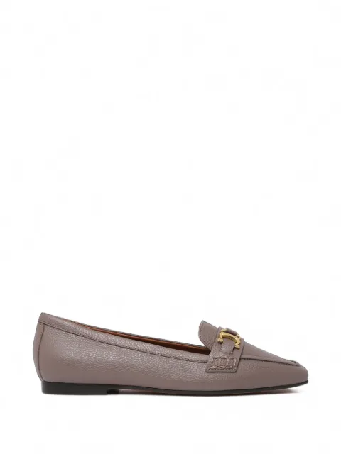 Pollini Uptown horsebit grained leather loafers Grey PA10121C1PPB0209