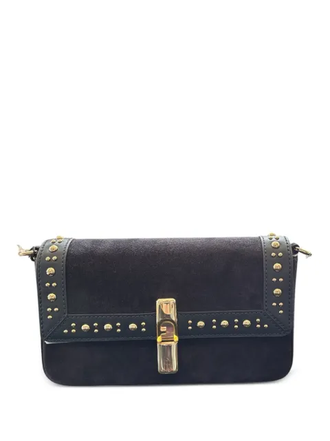 Furla small Iride studded suede crossbody bag Blue WB02206BX4597