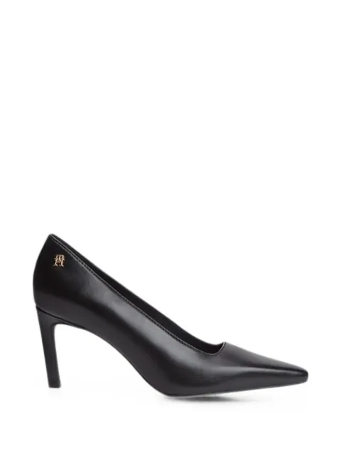 Tommy Hilfiger logo-plaque pointed-toe pumps Black FW0FW09510BDS