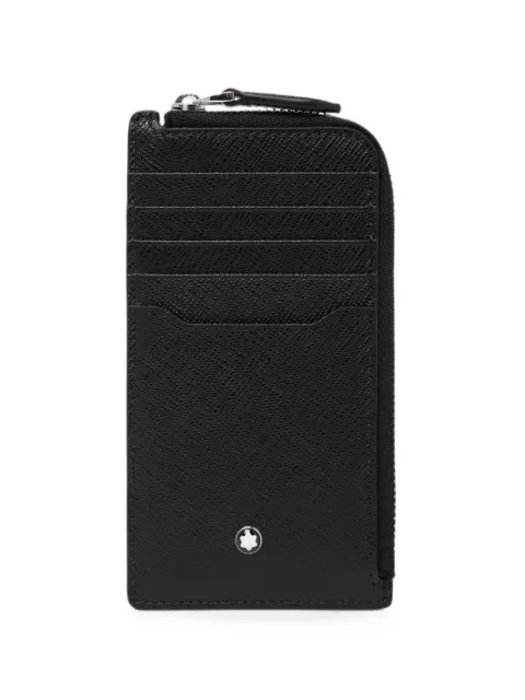 Montblanc logo-plaque zipped cardholder Black 223121BLACK