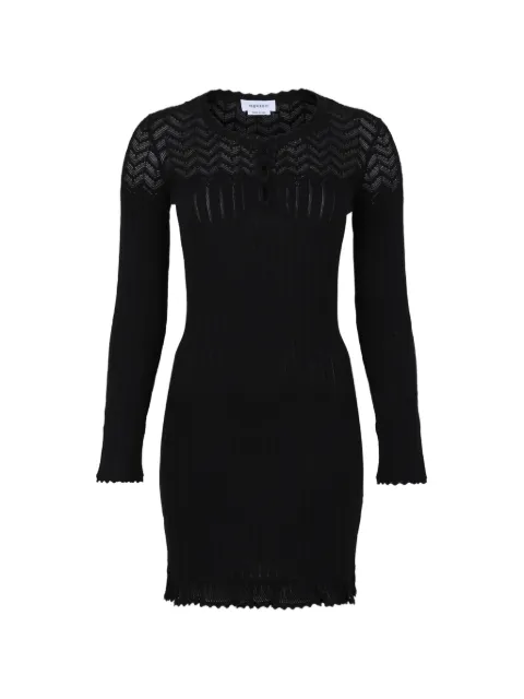 Alexander McQueen pointelle-knit mini dress in black Black 876688Q1BH2