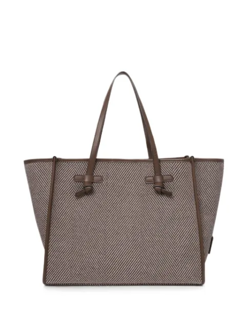 GIANNI CHIARINI Marcella herringbone-weave tote bag Brown BS6850COMMSPIGA14277