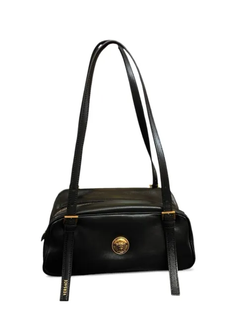 Versace Medusa-plaque leather shoulder bag Black 10243181A17449