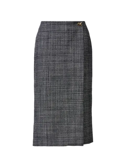 Fabiana Filippi Mouline tweed wrap midi skirt Black GND216F335D983VR2