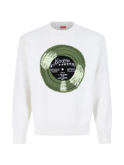 Kenzo Sounds intarsia cotton sweater White FG65PU8203EV