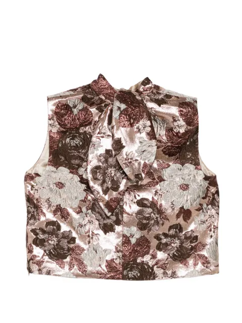 Elie Saab floral-brocade sleeveless top Neutrals TO250N02