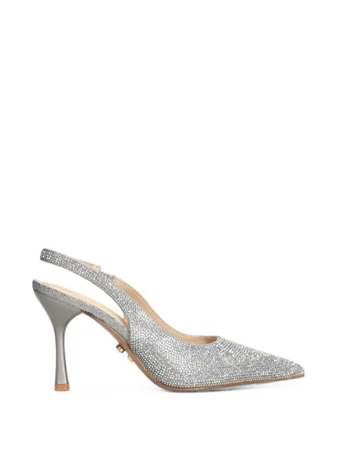 TWENTY FOURHAITCH Hivera crystal-embellished slingback pumps Silver HIVERA