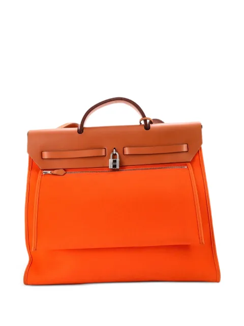 Hermès Pre-Owned Herbag Zip Leather and Toile 39 satchel Brown YFJRXF4COTL86Z5H