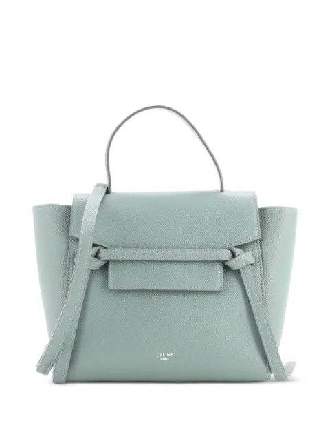 Celine Pre-Owned Belt Bag Textured Leather Nano shoulder bag Green QZ2OUZLGE56Z7UL5