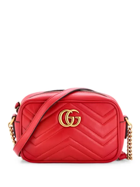 Gucci Pre-Owned GG Marmont Shoulder Bag Matelasse Leather Mini crossbody bag Red KTEG2M9MKK1UFPHZ