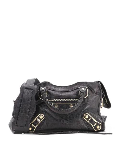 Balenciaga Pre-Owned City Classic Metallic Edge Bag Leather Mini satchel Black HVMX96XWVNQR5ODB