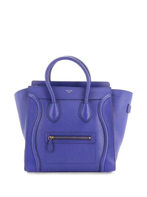 Celine Pre-Owned Luggage Bag Grainy Leather Mini tote bag Blue FJVX4M9EQP34E1SM