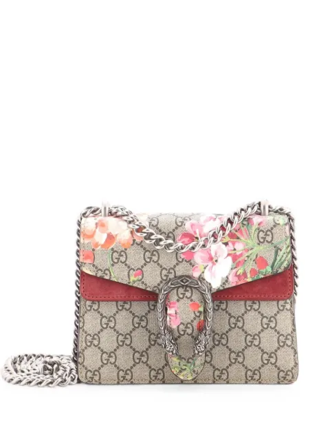 Gucci Pre-Owned Dionysus Bag Blooms Print GG Coated Canvas Mini shoulder bag Brown EHQTORRRE8U6WECL