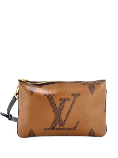 Louis Vuitton Pre-Owned Double Zip Pochette Reverse Monogram Giant clutch bag Brown 89TF7N712IIVLBCO