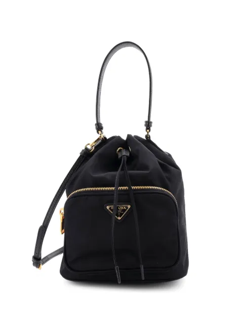 Prada Pre-Owned Drawstring Tessuto Small bucket bag Black 5HVSLLKWAS5W9BKU