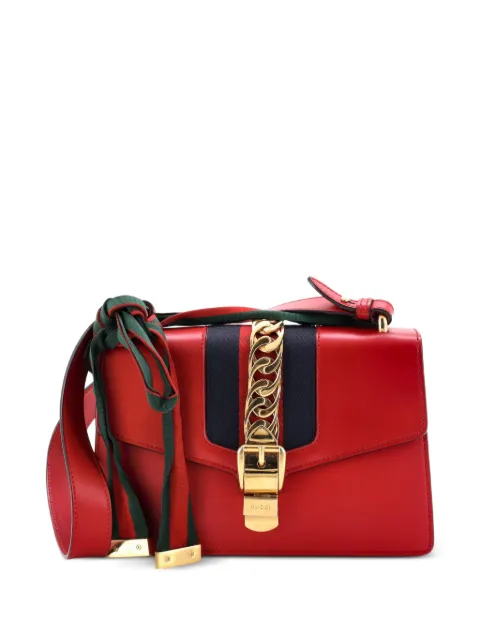Gucci Pre-Owned Sylvie Leather Small shoulder bag Red 0990UUQ7QGSCPWRN