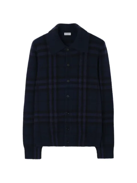 Burberry check cashmere cardigan Blue 8132872