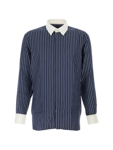 TOM FORD striped embroidered silk shirt Blue HRN006FMS123
