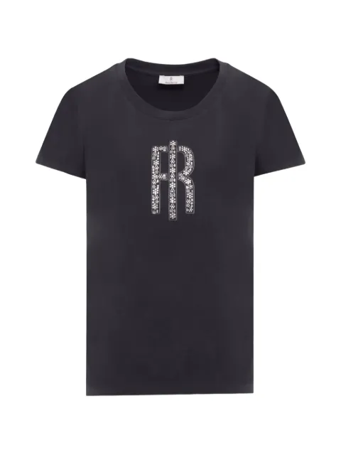 FRACOMINA rhinestone-embellished logo T-shirt Black FP26WT3004J401N