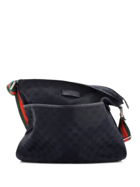 Gucci Pre-Owned Front Pocket Web Messenger GG Canvas Medium crossbody bag Black ZJCTNPP2B2Z3FNU4