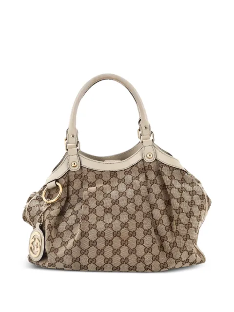 Gucci Pre-Owned Sukey GG Canvas with Leather Medium tote bag Neutrals VHECS8KKB36W2RO0