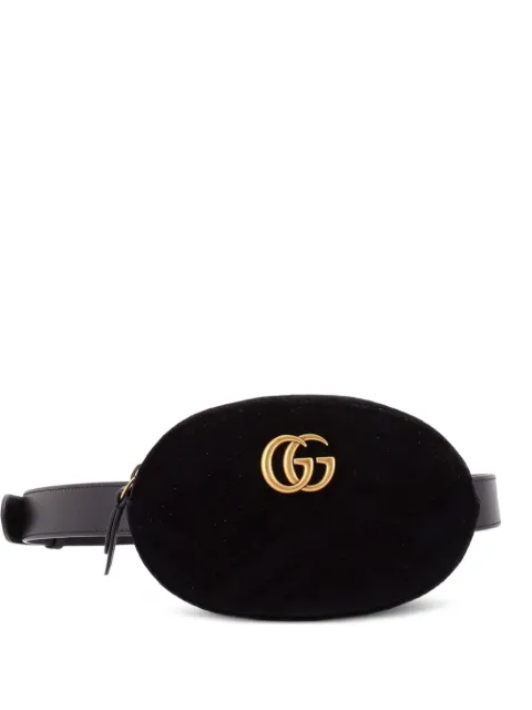 Gucci Pre-Owned GG Marmont Matelasse Velvet belt bag Black OEU9FE5TO8C8R90V