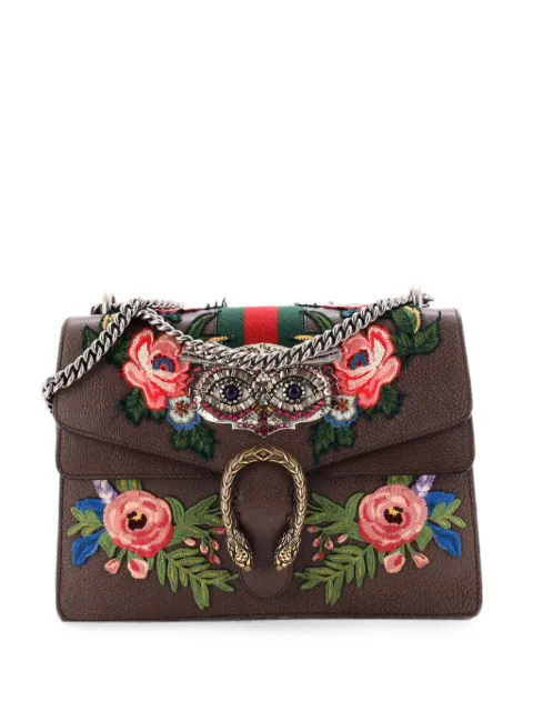Gucci Pre-Owned Web Dionysus Bag Embellished Leather Medium shoulder bag Brown M0DNS3WO7KL41JC4