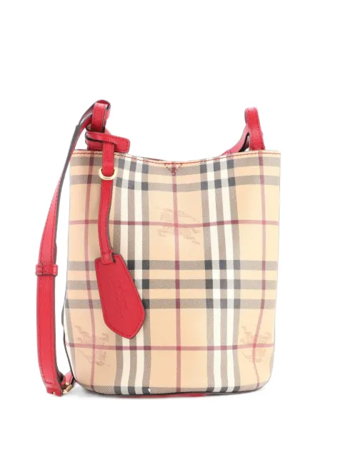Burberry Pre-Owned Lorne Haymarket Coated Canvas Small bucket bag Red FN08KP9DGN9TNYMU