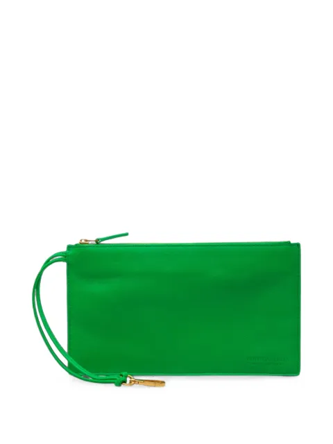 Bottega Veneta Pre-Owned 2019-2026 Leather Zipped Pocket pouch Green AP5F6O7V9UE3BWGX
