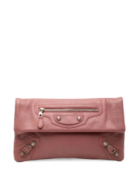 Balenciaga Pre-Owned 2005-2026 Grained Calfskin Motocross Giant 21 Envelope clutch bag Pink EWPCNOV9CWSKNCL4