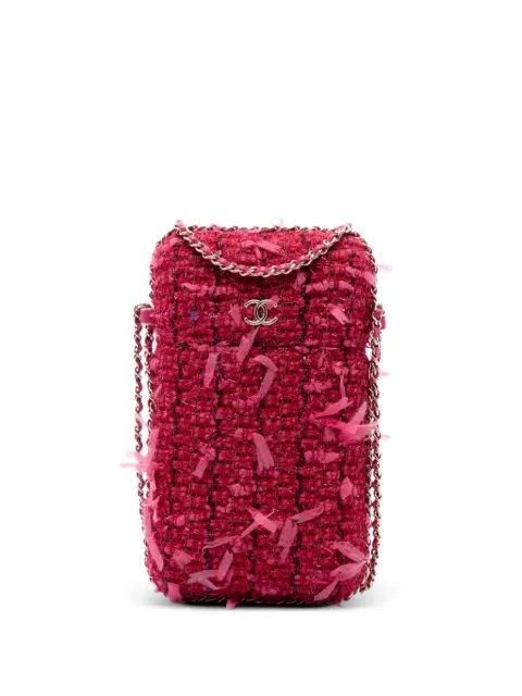 CHANEL Pre-Owned 2016-2017 Tweed Chain Around Phone Holder crossbody bag Pink TZYQ1I3FWPIZ1XXC
