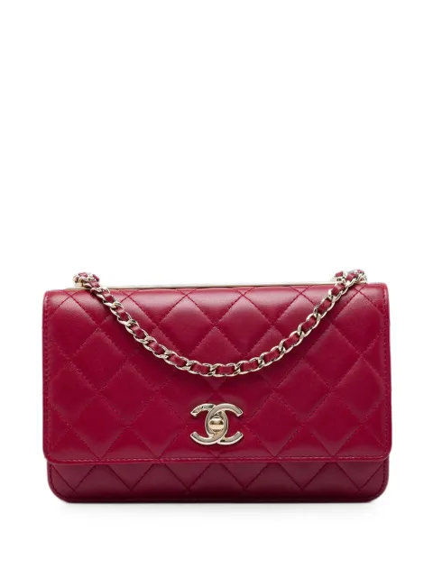CHANEL Pre-Owned 2017-2018 Quilted Lambskin Trendy CC Wallet On Chain crossbody bag Red RQGAI1R0H3KY7IQW